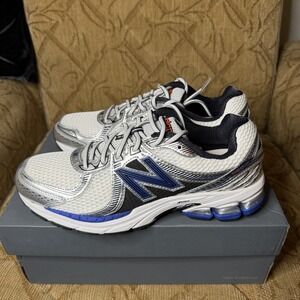 Size 10 - New Balance 860v2 OG White Silver Blue New